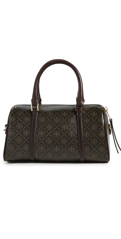Tory Burch T Monogram Coated Canvas Mini Barrel Bag French Press