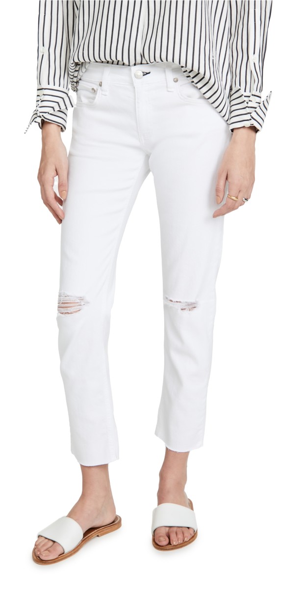 rag & bone Ankle Dre Jean White