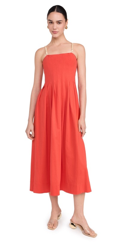 Dress To Nerve Dress With Pleats Scarlet Ibis Red