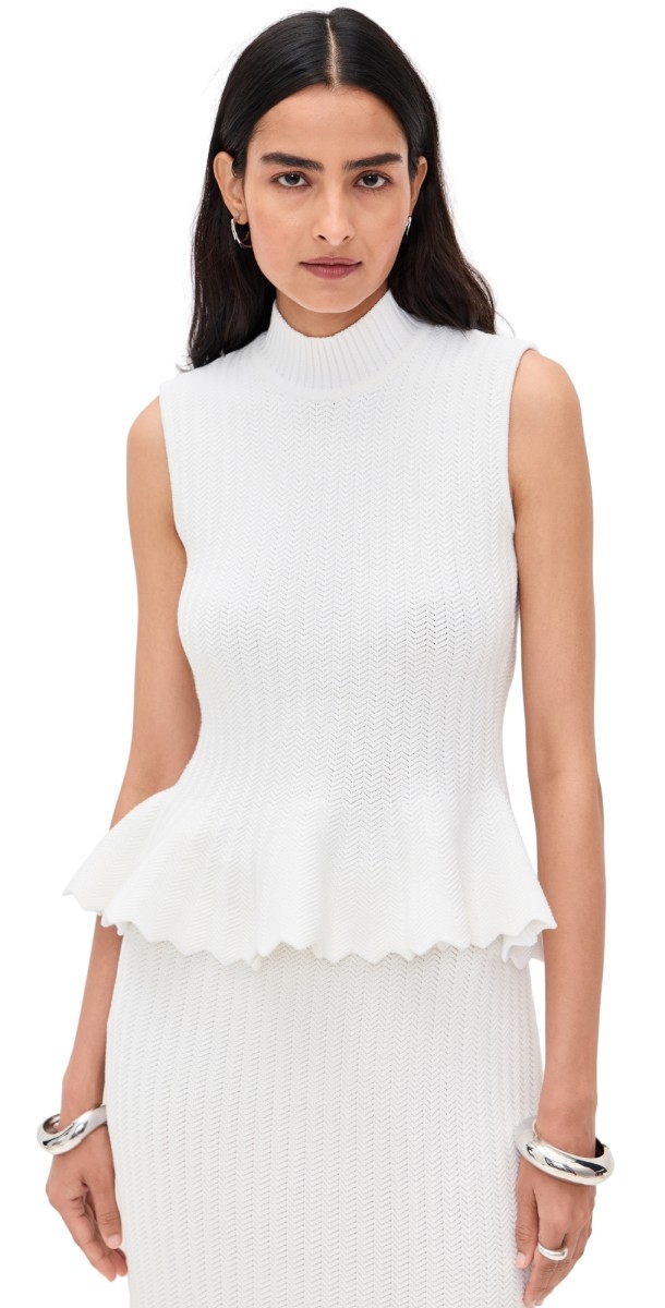 AKNVAS Naja Cotton Knit Top White