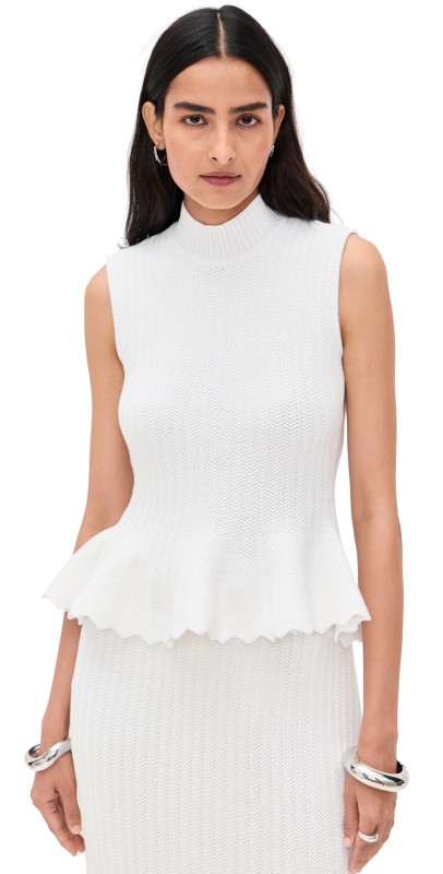 AKNVAS Naja Cotton Knit Top White