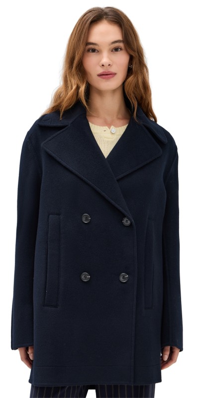 La Ligne Cropped Wool Coat Midnight