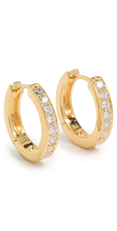 Gwen Beloti CZ Huggie Medium Earrings Gold