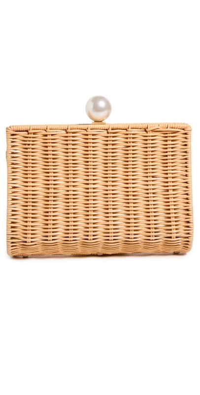 PAMELA MUNSON The Petite Pearl Clutch Natural