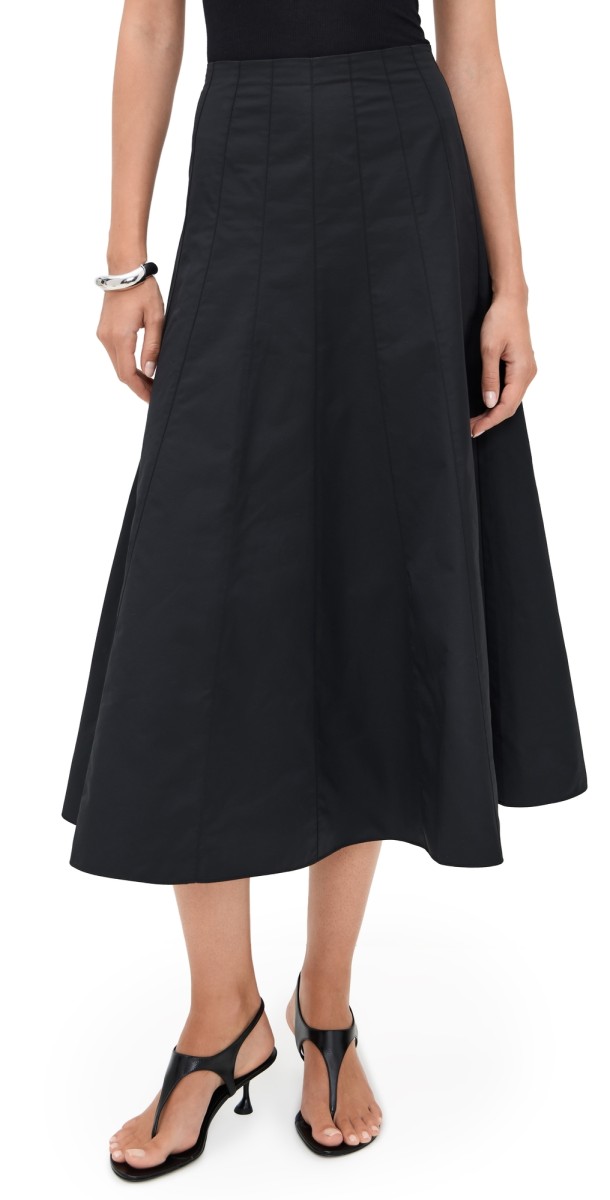 Proenza Schouler White Label Heidi Skirt In Tech Cotton Black