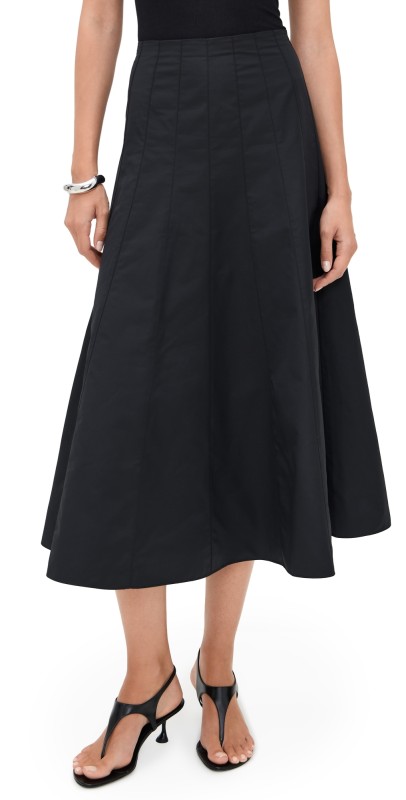 Proenza Schouler White Label Heidi Skirt In Tech Cotton Black