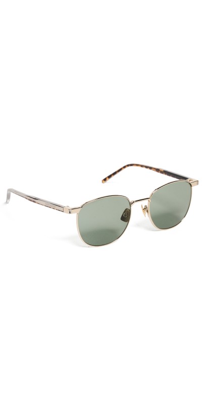 Saint Laurent SL 747 Sunglasses Gold/Crystal/Gr