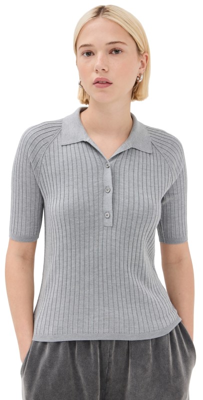 Acne Studios Kamanda Silk Polo Grey