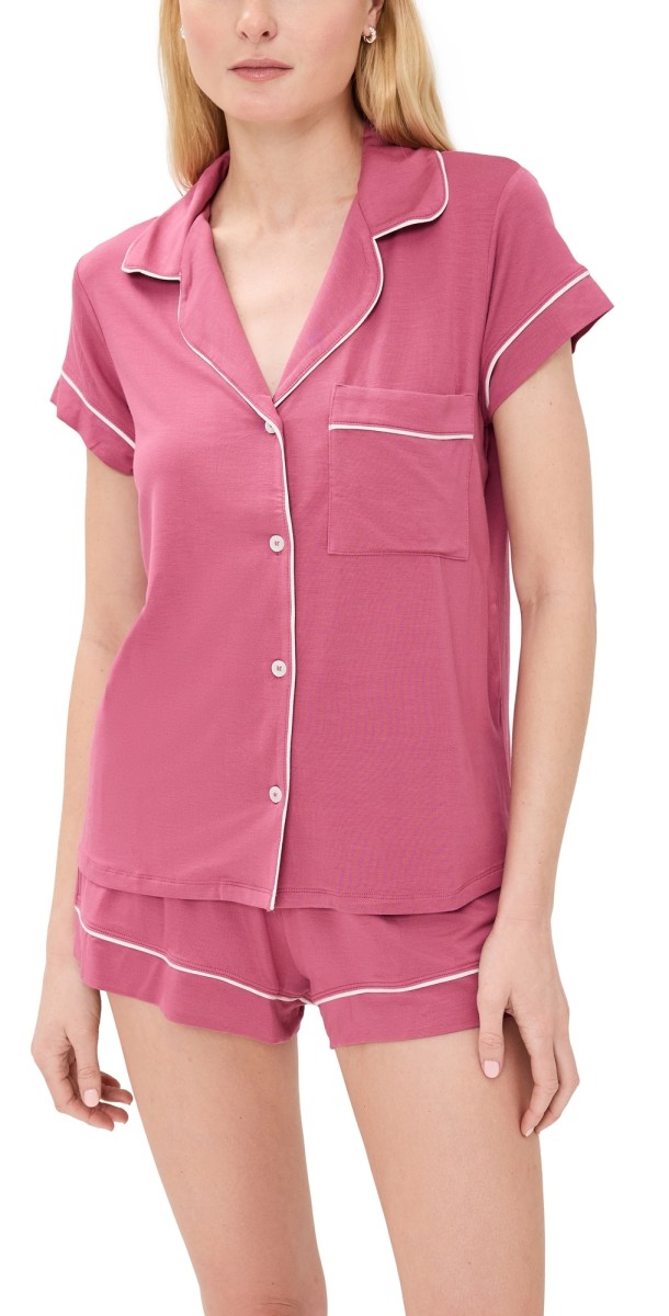 Eberjey Gisele Shortie Pj Set Raspberry/Ivory