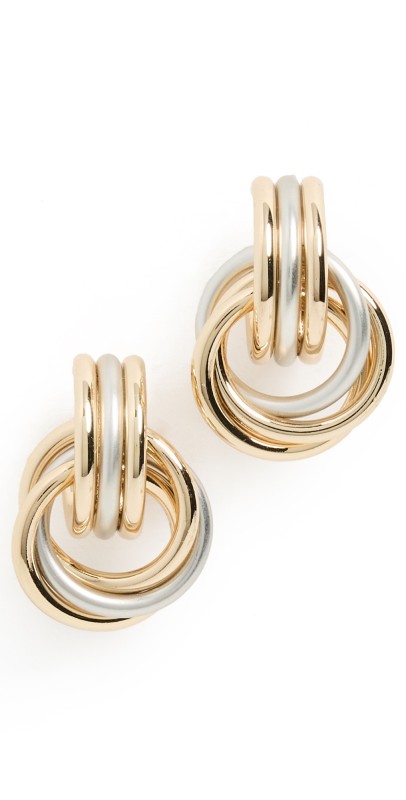 Roxanne Assoulin The Lush Link Earrings Shiny Gold/Semi Dark Silver