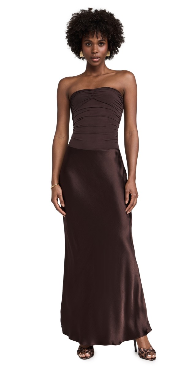 Bec + Bridge Dua Strapless Dress Dark Chocolate