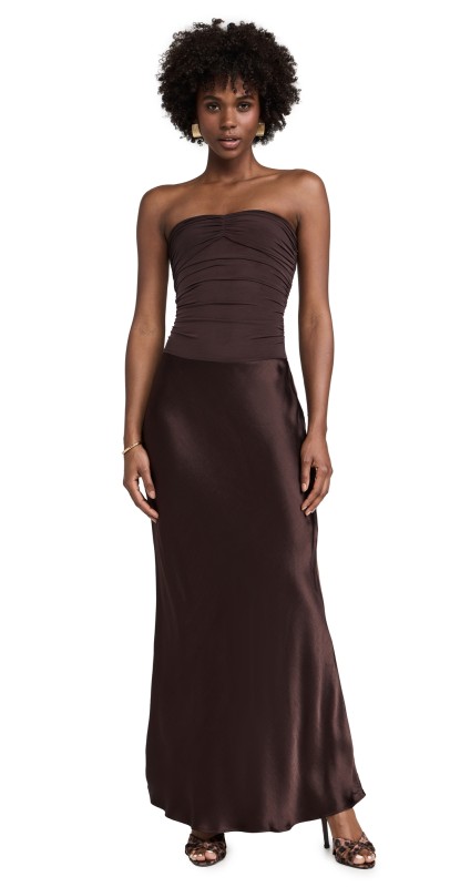 Bec + Bridge Dua Strapless Dress Dark Chocolate