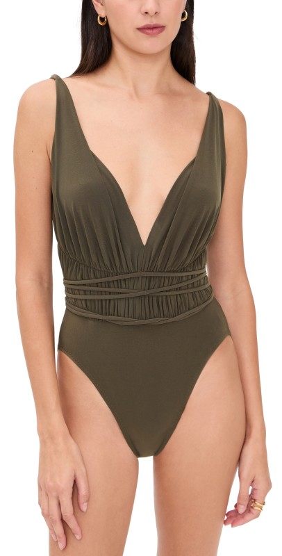 Norma Kamali Goddess Mio One Piece Bark