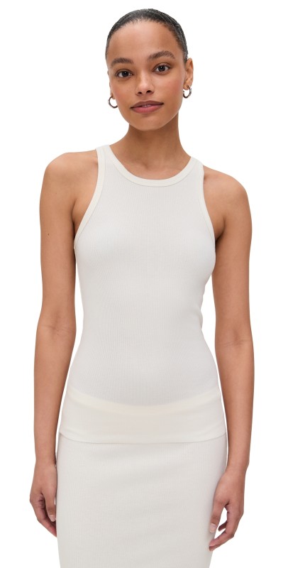 Éterne High Neck Fitted Tank Cream
