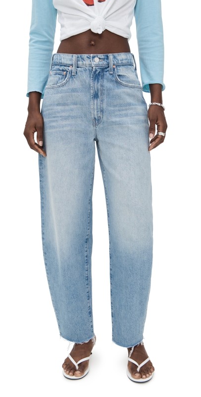 MOTHER The Fangirl Hover Fray Jeans Floral Fury