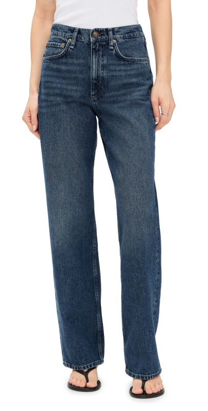 rag & bone Shea High-Rise Relaxed Straight Full Length Jeans Adeline