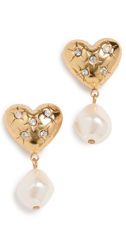 Jennifer Behr Hayden Earrings Crystal Antique Gold