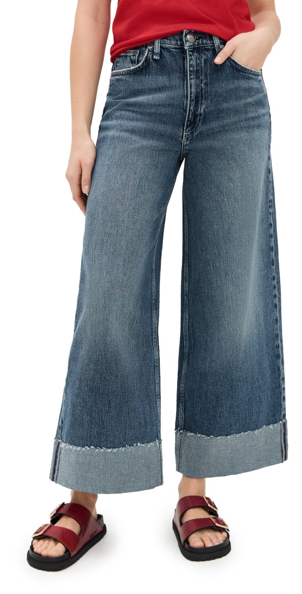 rag & bone Sofie High Rise Ankle Wide Leg Jeans Atlantic