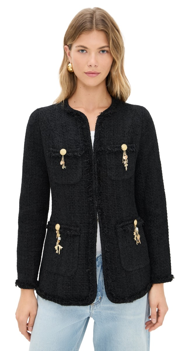 LoveShackFancy Adrina Jacket Black