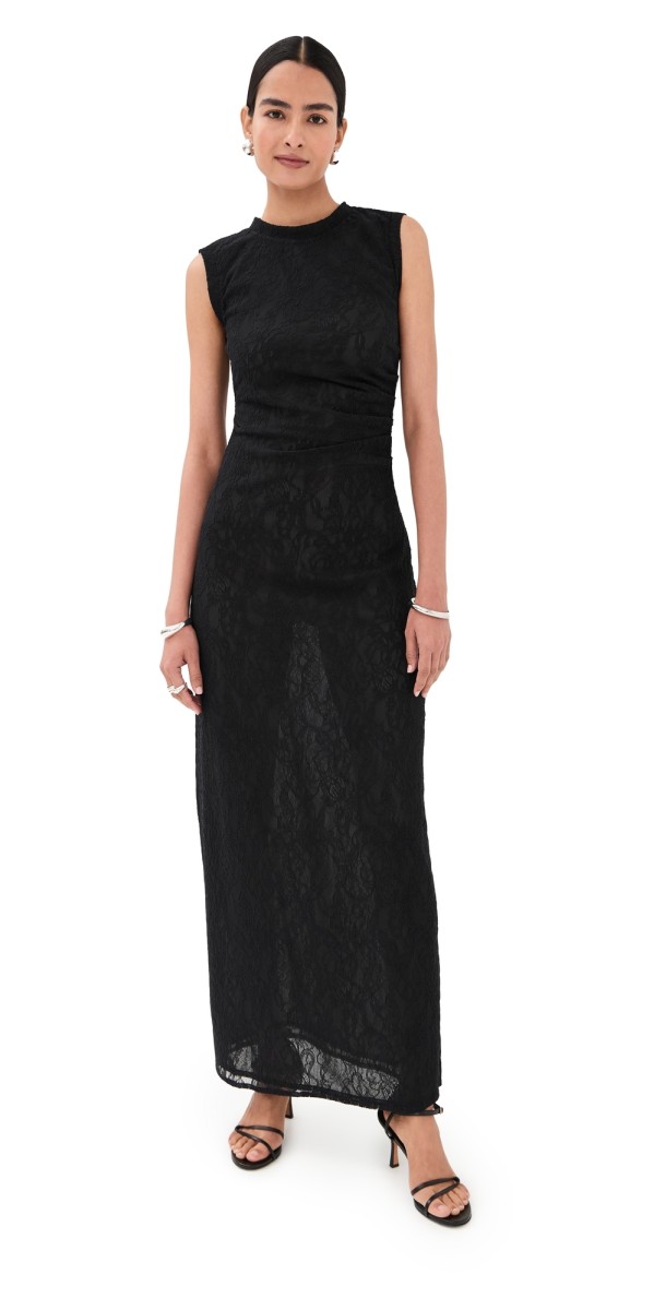 Stella McCartney Stretch Lace Long Dress Black