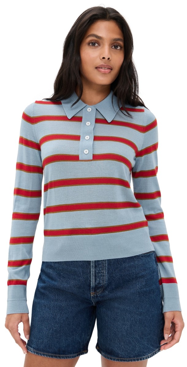 RE/DONE The Memphis Polo Pacific Stripes
