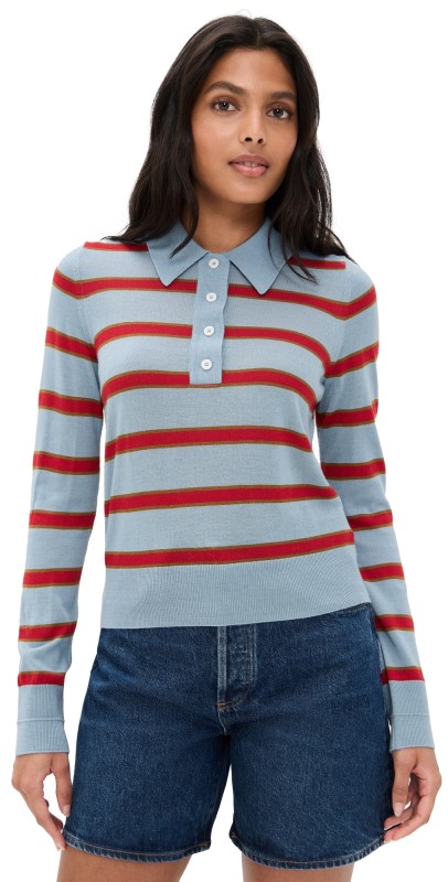 RE/DONE The Memphis Polo Pacific Stripes
