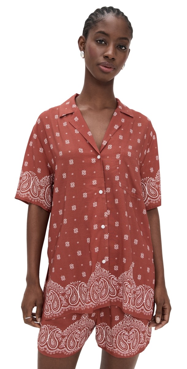 WAYF Breeze Short Sleeve Top Terracotta Bandana