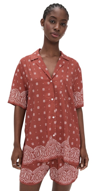 WAYF Breeze Short Sleeve Top Terracotta Bandana