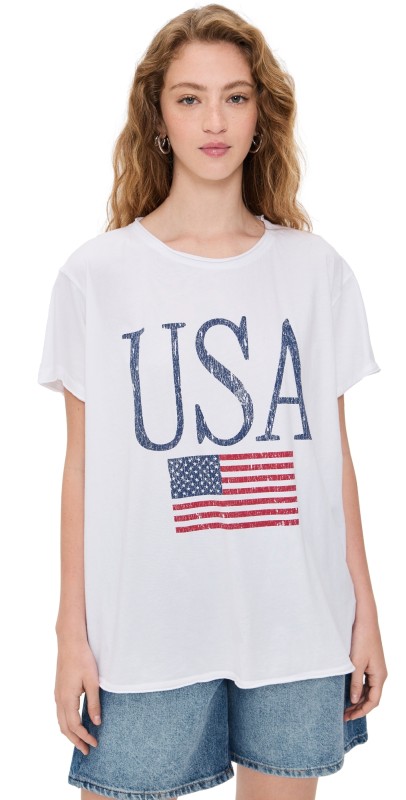 Show Me Your Mumu Airport Tee USA Flag Graphic