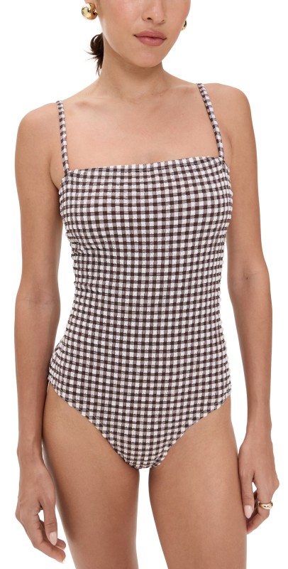 Hill House Home The Giana One Piece Chocolate Gingham