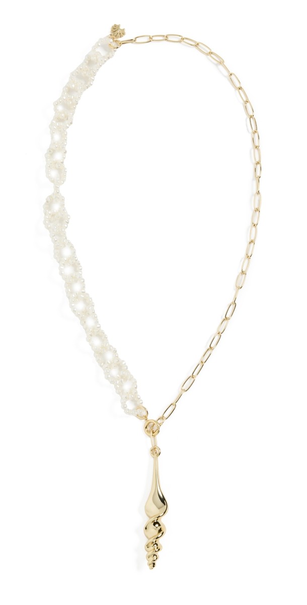 Lele Sadoughi Turritella Lariat Necklace Gold
