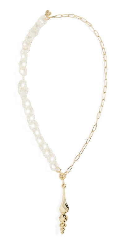 Lele Sadoughi Turritella Lariat Necklace Gold