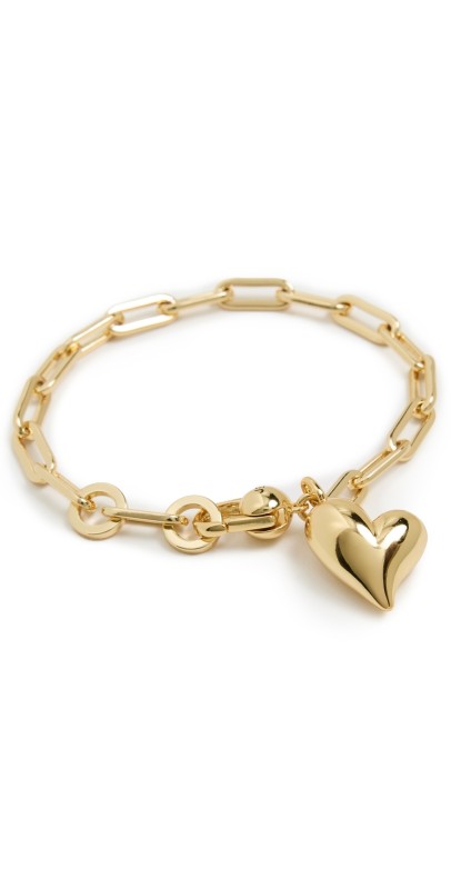 Jenny Bird Puffy Heart Bracelet High Polish Gold