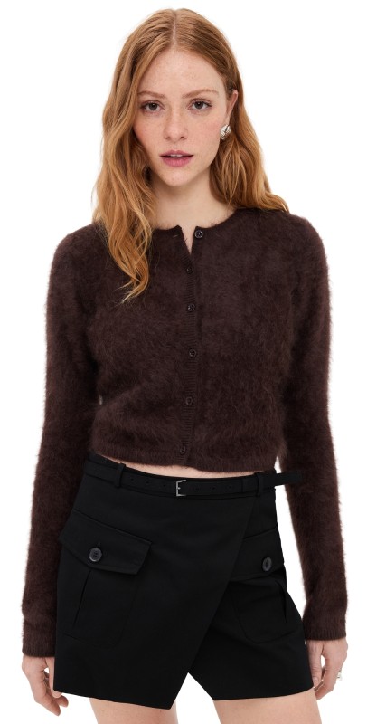FRAME The Teddy Cashmere Cardigan Coffee