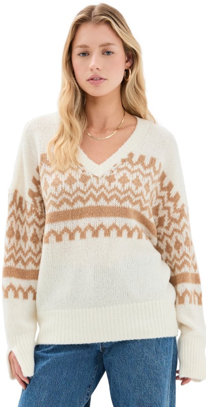 Favorite Daughter The Winter William Sweater Ivory Fair Isle
