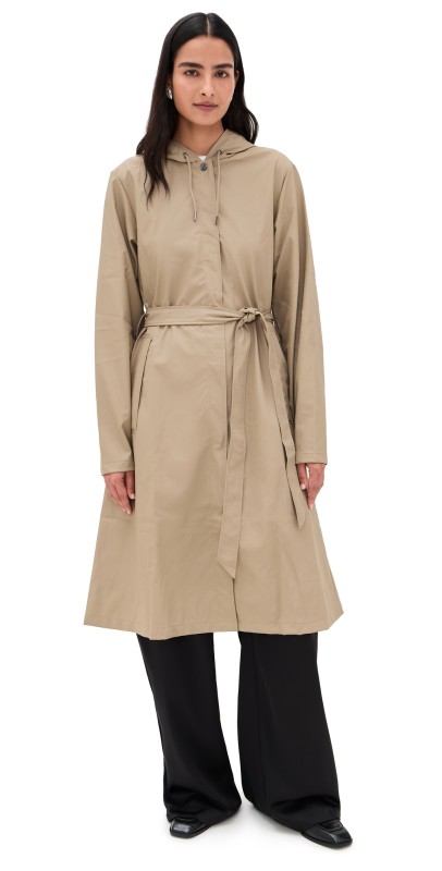 Rains A-Line Longer Jacket Beige