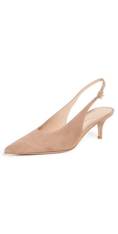 Gianvito Rossi Robbie Sling Camoscio 55mm Praline