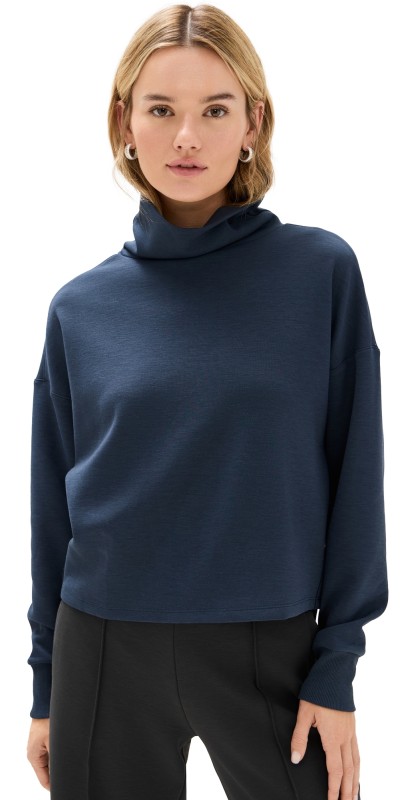 Rhone Dreamglow Mock Neck Sweatshirt Navy Blue