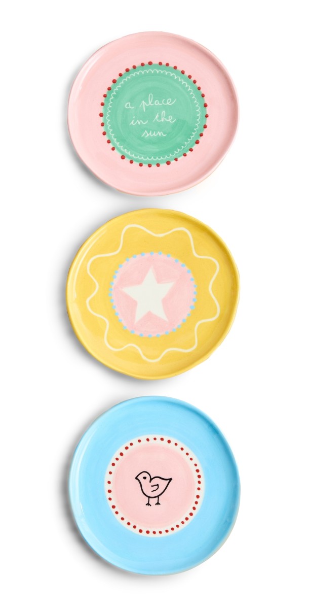 Laetitia Rouget Place in the Sun Set of 3 Jewelry Plates Mult