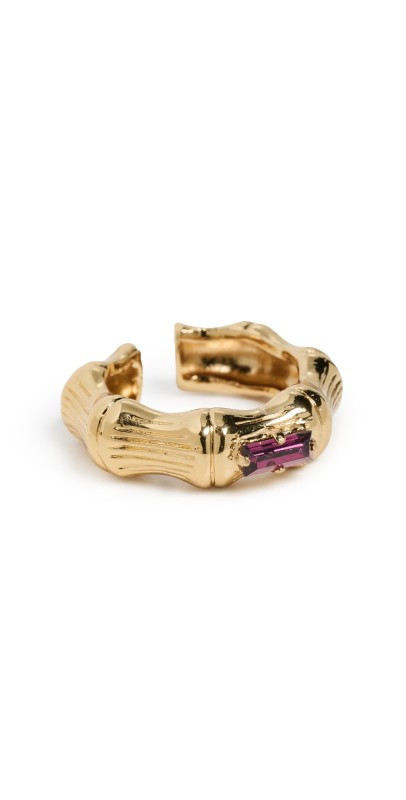 GAS Bijoux Bambou Jonc Strass O Ring Purple