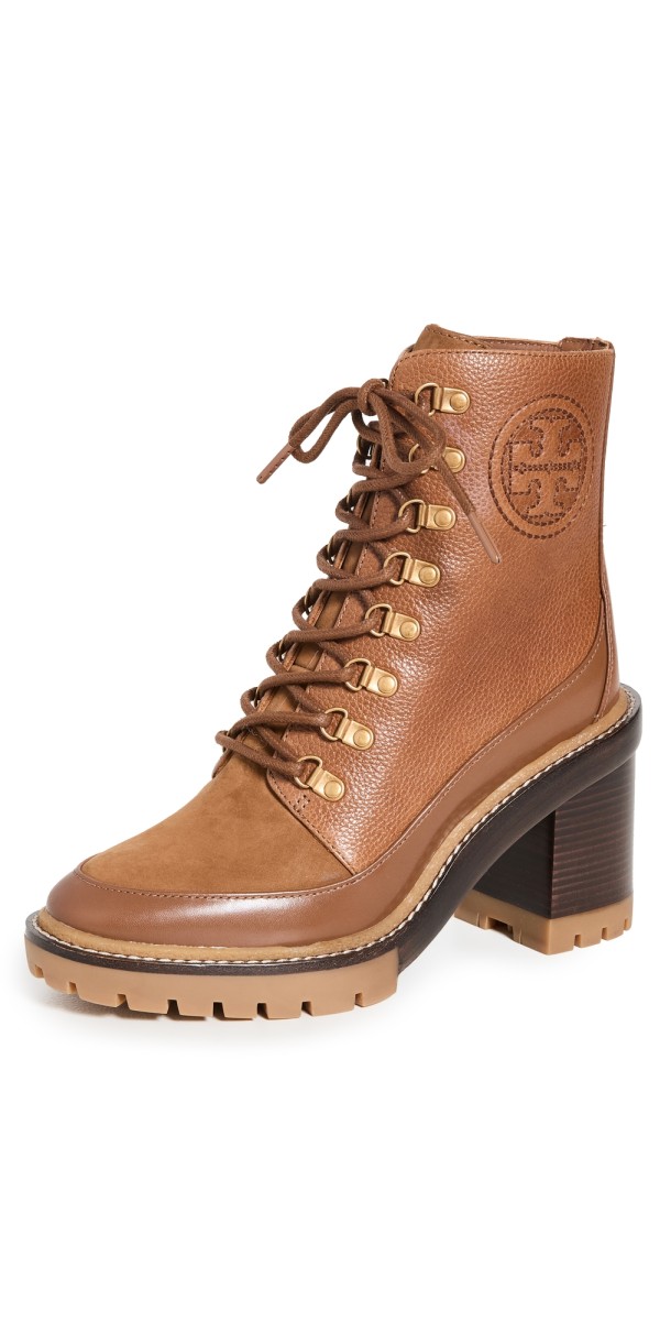 Tory Burch Miller 95mm Lug Sole Booties Toasted Caramel