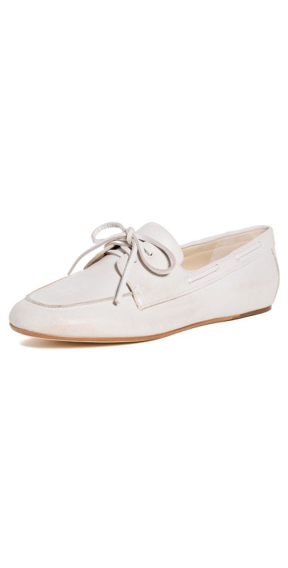 Vince Marin Boat Shoes White/Sabbia