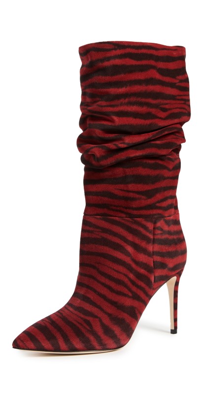 Paris Texas 85mm Slouchy Boots Red Zebra
