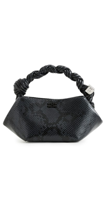 GANNI Ganni Mini Snake Bou Bag Black Oyster