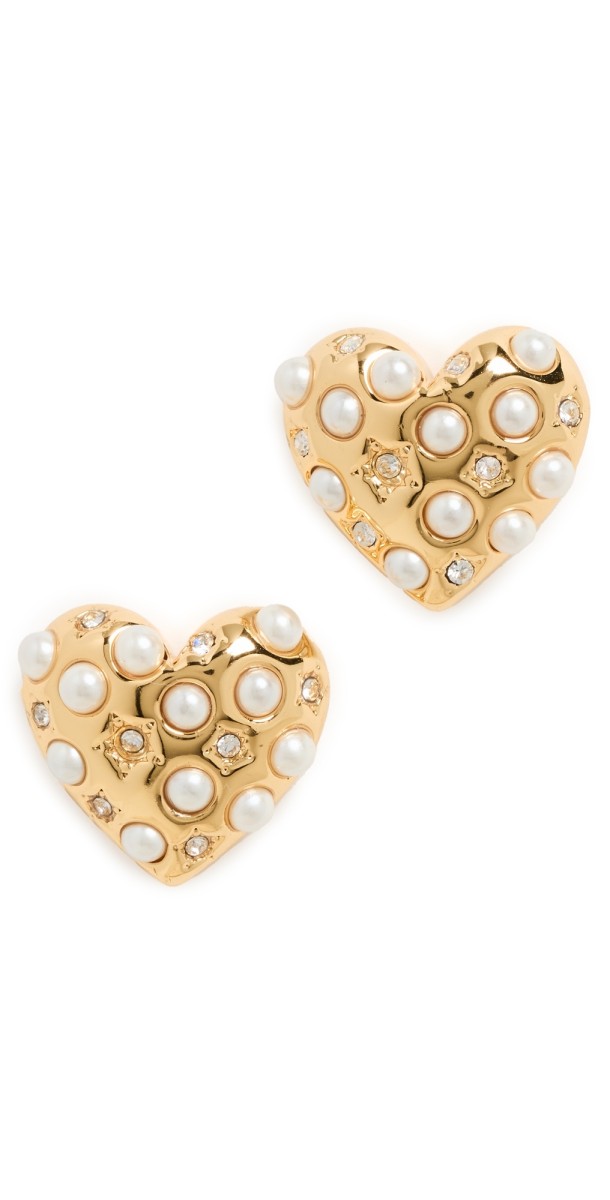 Lele Sadoughi Celestial Heart Stud Earrings Gold 720
