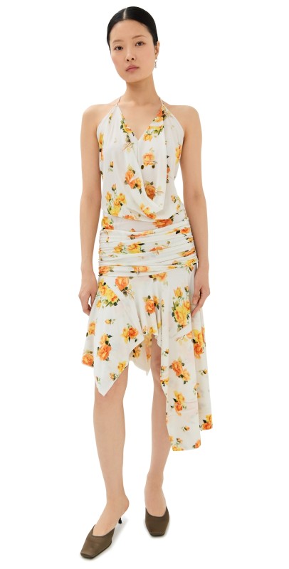Acne Studios Fluid Strap Dress Orange/White