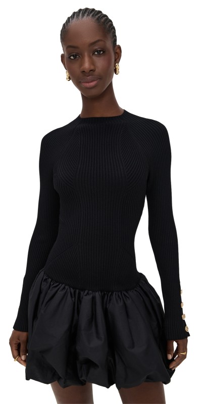 Aje Moonlight Knit Mini Dress Black