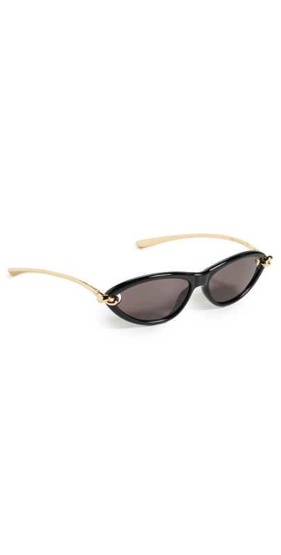 Bottega Veneta BV1390S Sunglasses Black/Gold/Grey