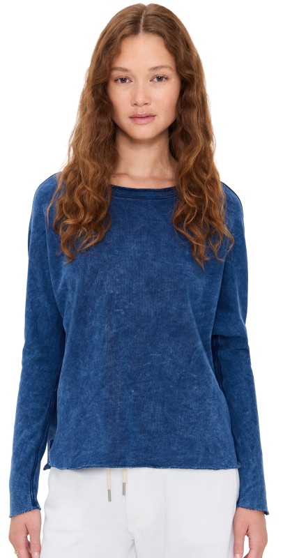 Frank & Eileen Anna Long Sleeve Capelet Sweatshirt Indigo Mineral