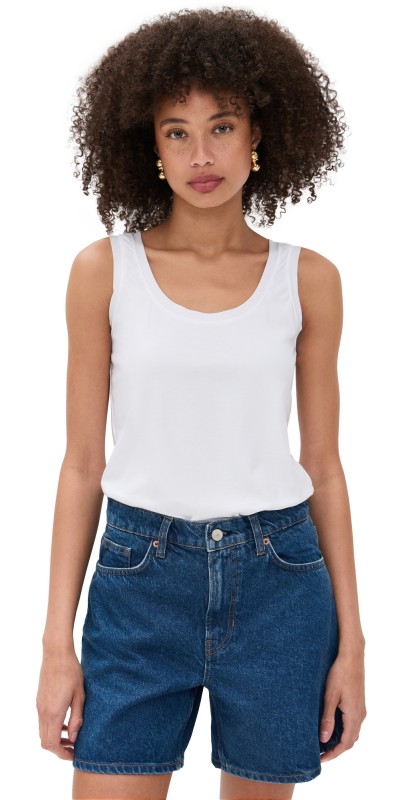 Commando Essential Cotton Tank Thong Bodysuit White